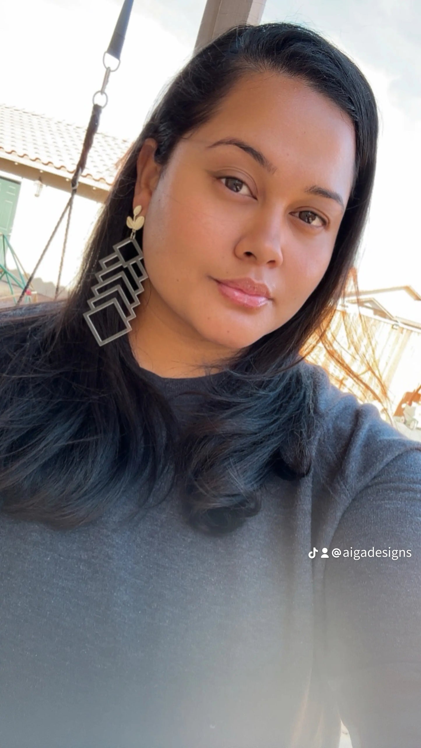 Desiree Clear Dangle Studded Earrings