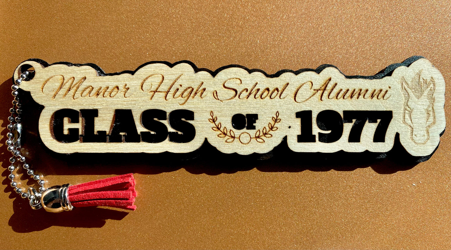 Custom HS Alumni Wooden Key Chain