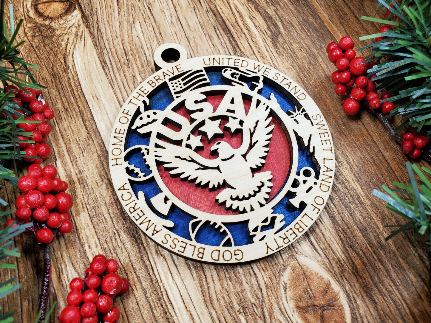 USA Christmas 3D Ornament