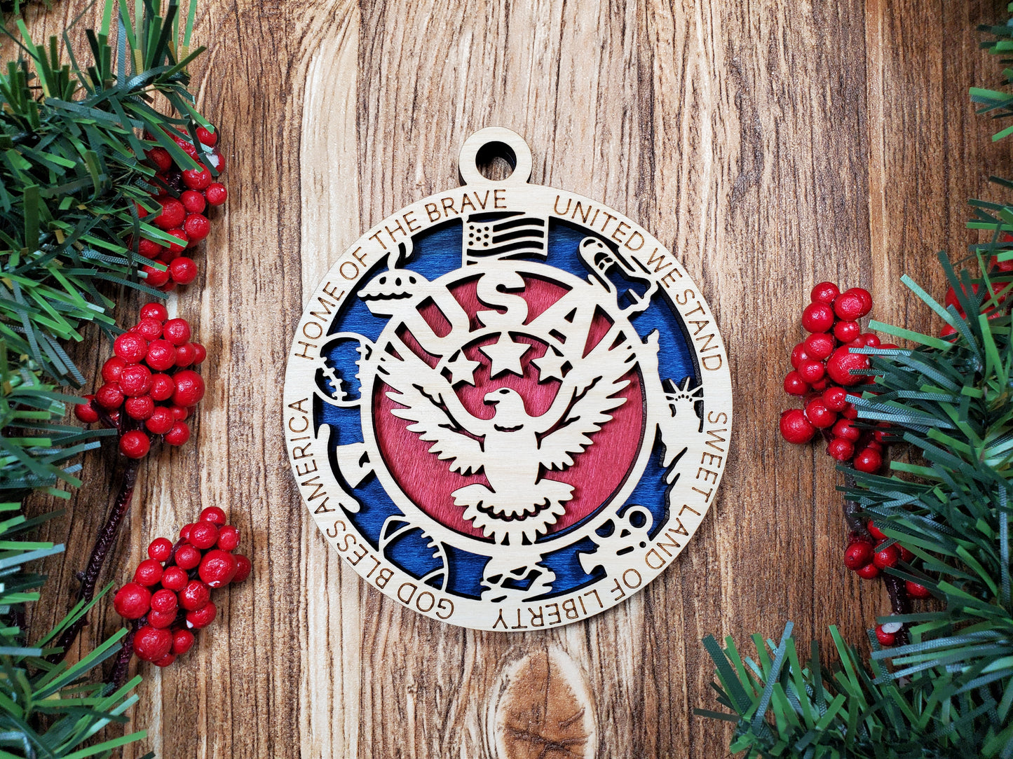 USA Christmas 3D Ornament