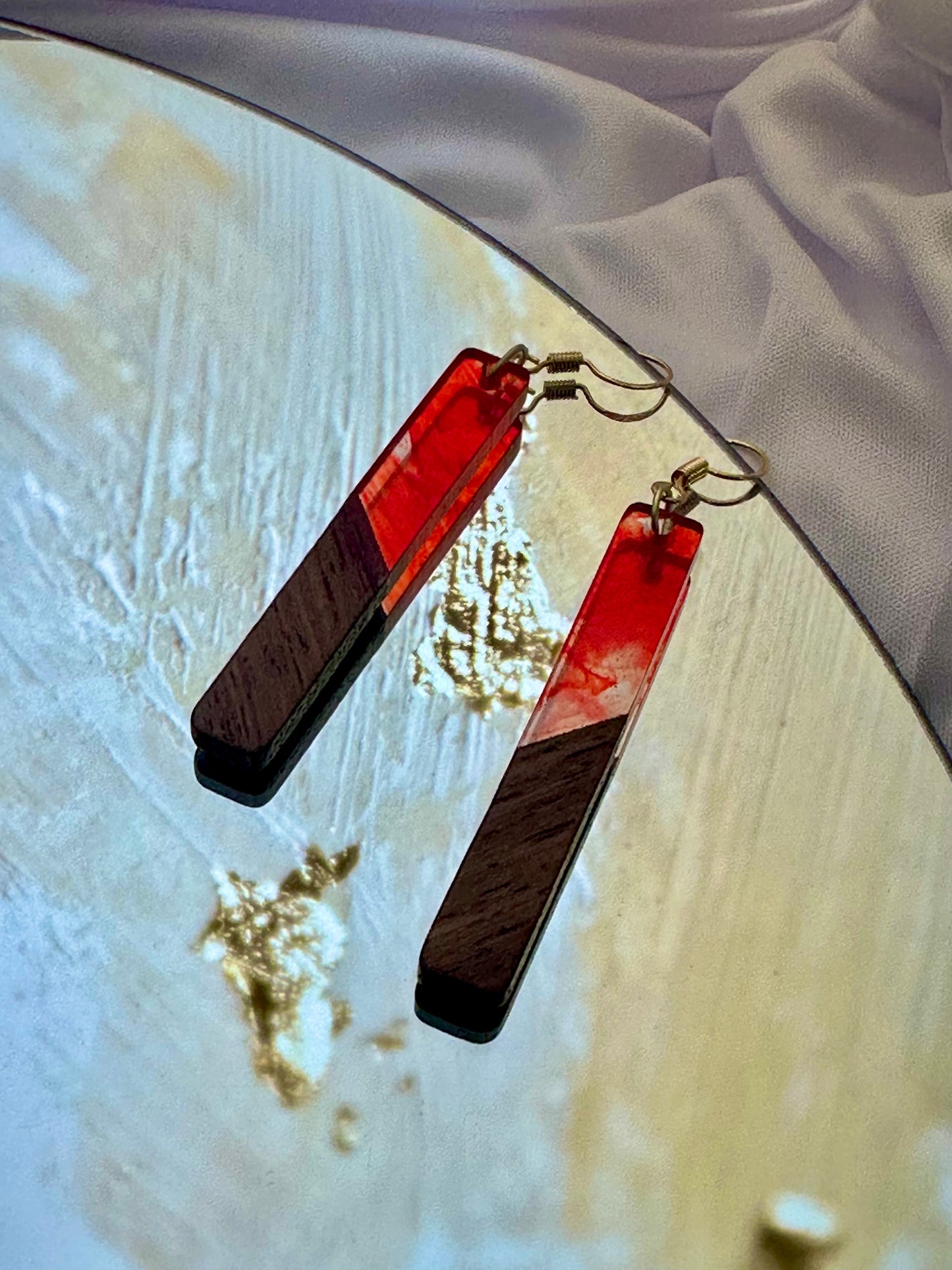 Red Smoked Earrings