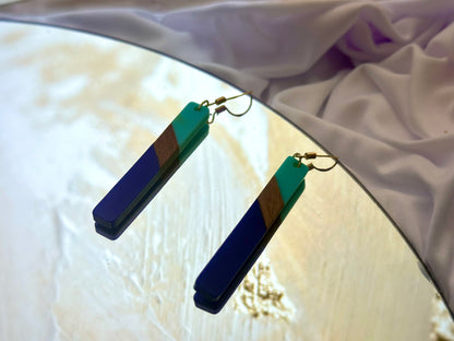 Aqua & Navy Earrings