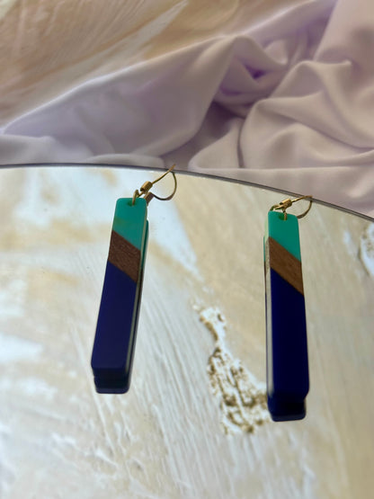 Aqua & Navy Earrings