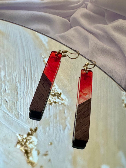 Red Smoked Earrings