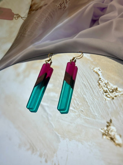 Pink & Aqua Earrings