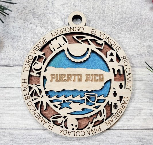 Puerto Rico Christmas 3D Ornament