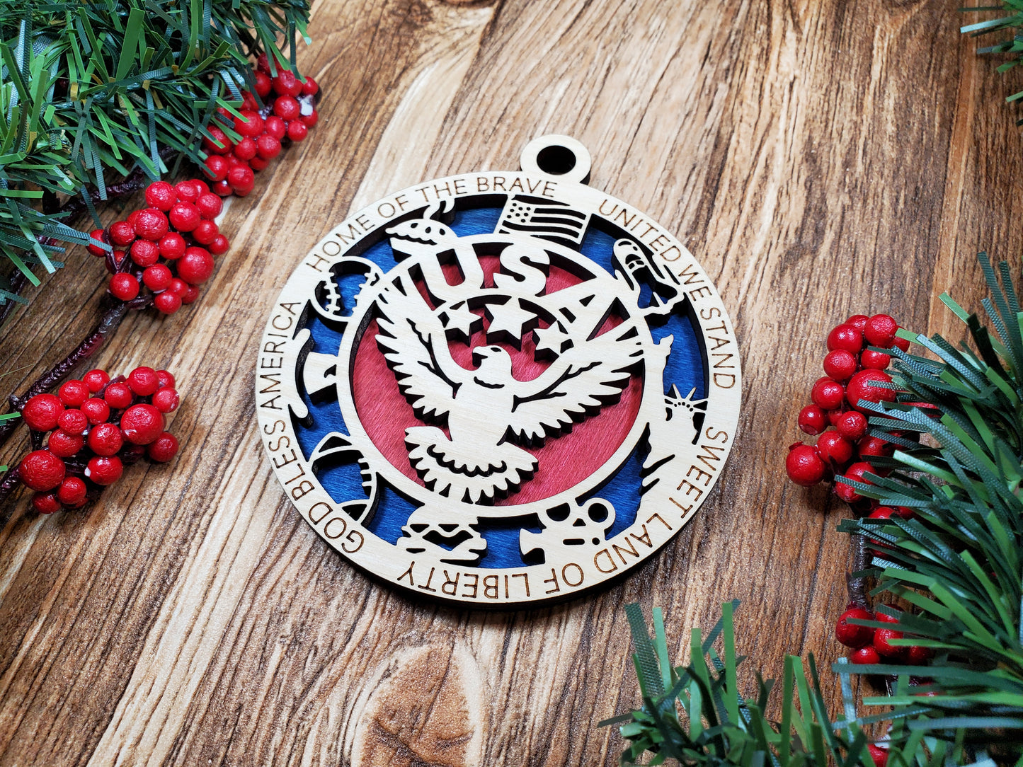 USA  Christmas 3D Ornament