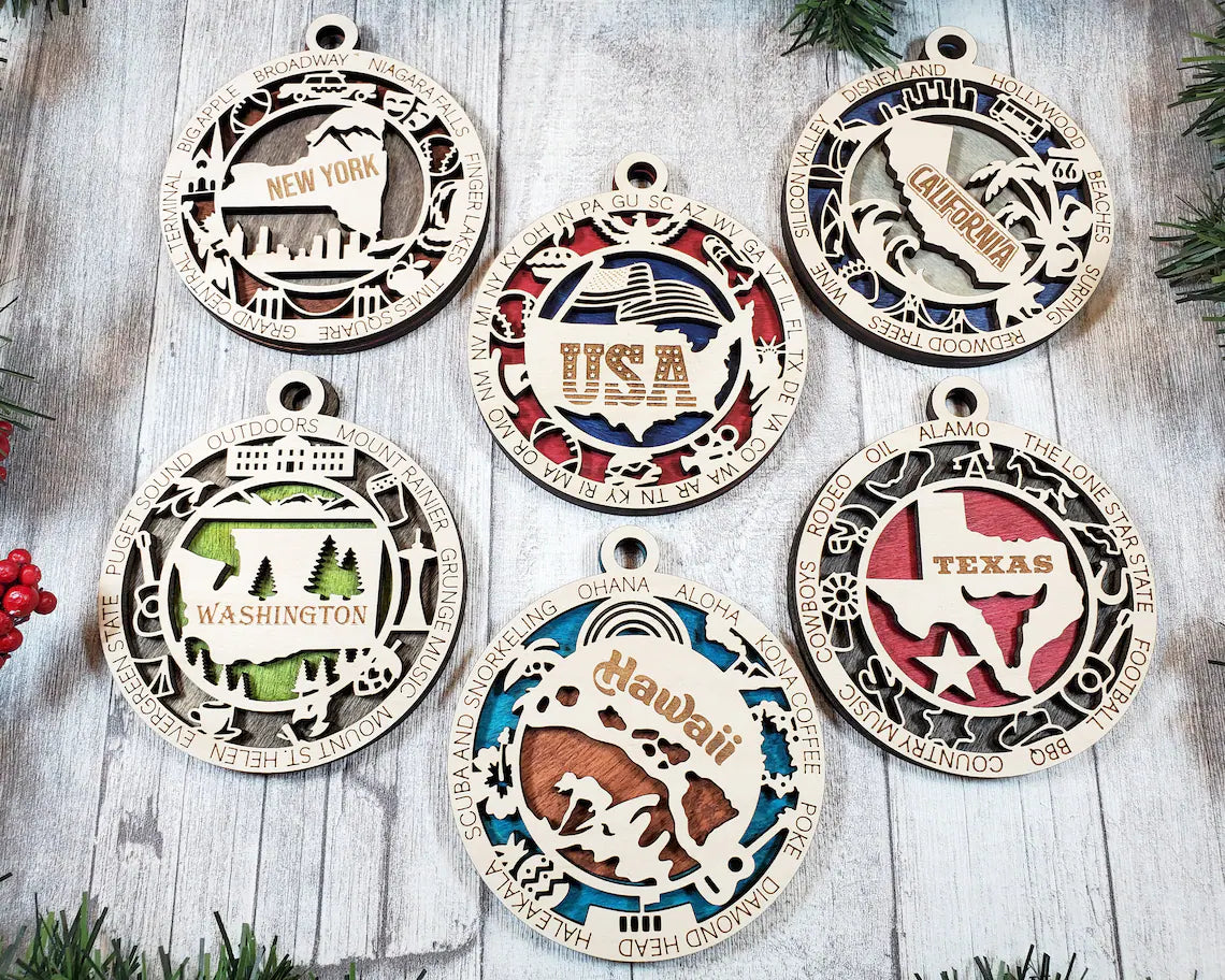 All 50 States 3D Ornament