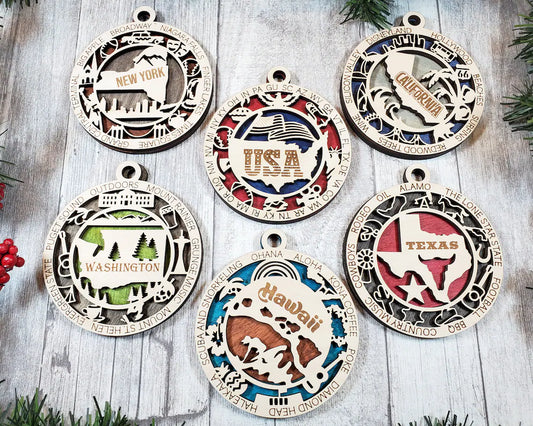 All 50 States 3D Ornament