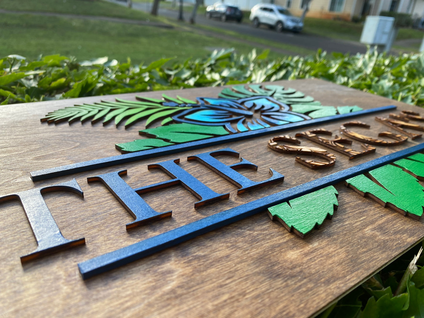 Hibiscus Family Wooden Sign