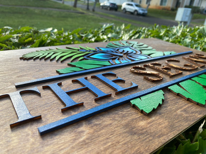 Hibiscus Family Wooden Sign