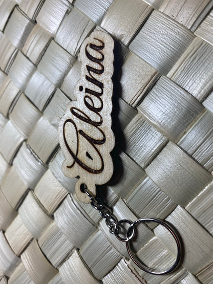 Wooden Name Keychain